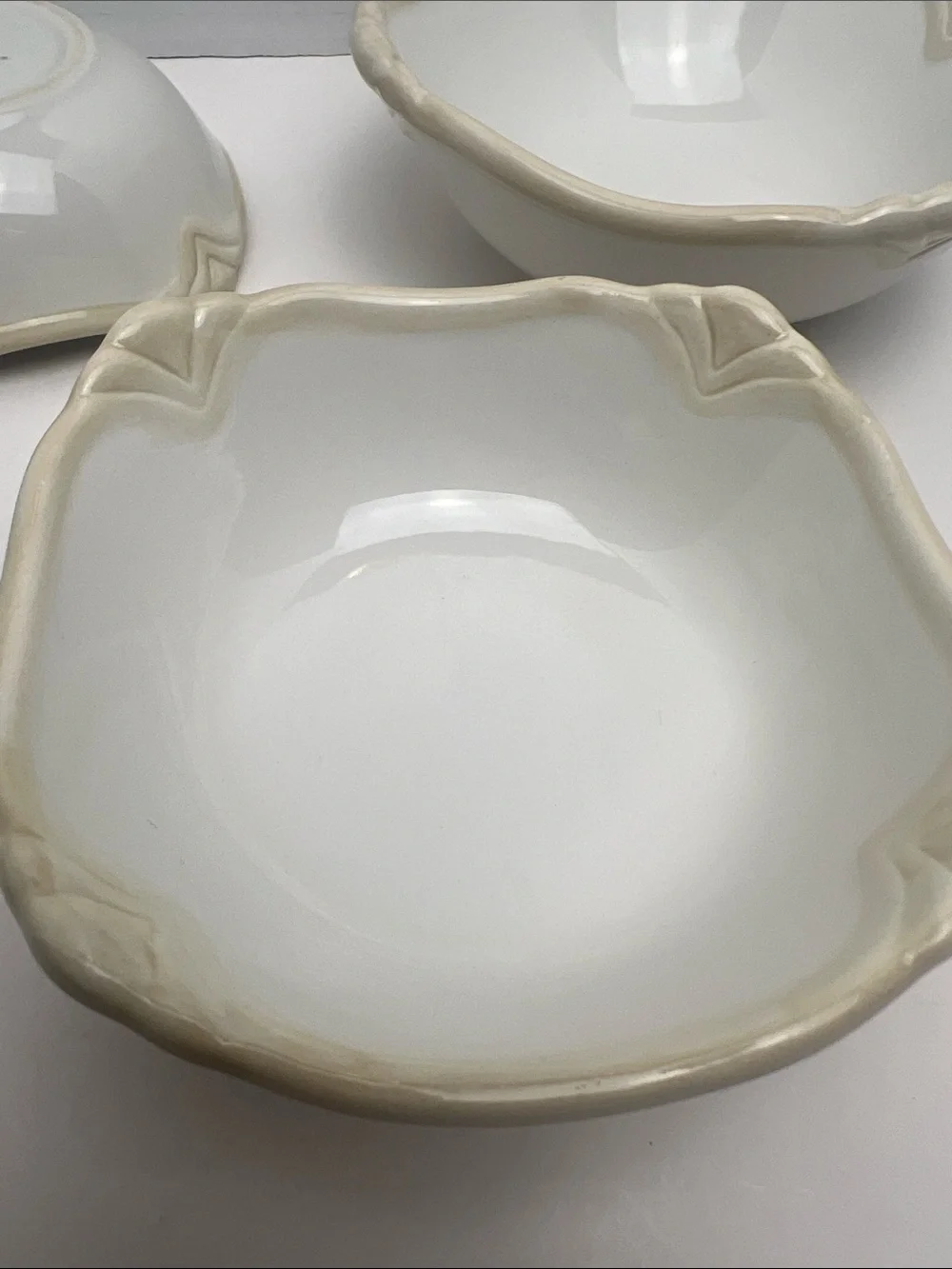 Princess House Pavillion Cream 3-Piece Nesting Serving Bowls Set Discontinued